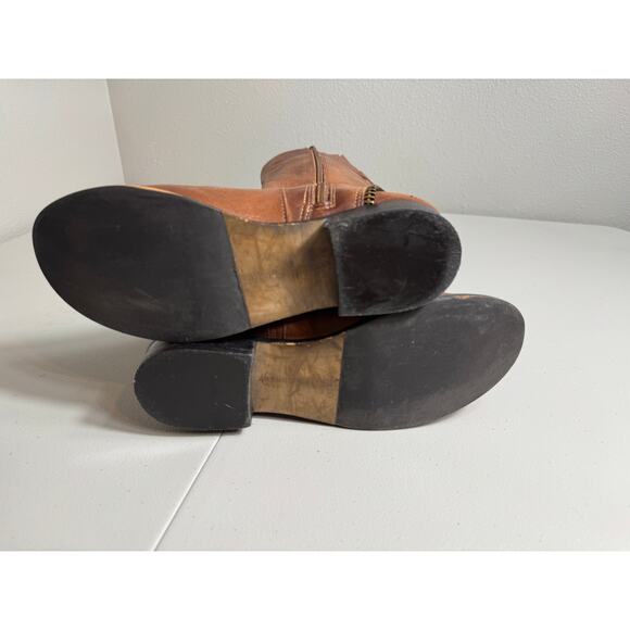 Arturo Chiang women's boots AT-Falicity tan leather buckle riding zipper Sz 7.5 - Picture 7 of 9